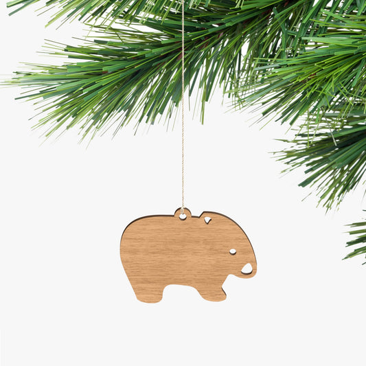 Wombat Souvenir Ornament - Tasmanian Oak Wood