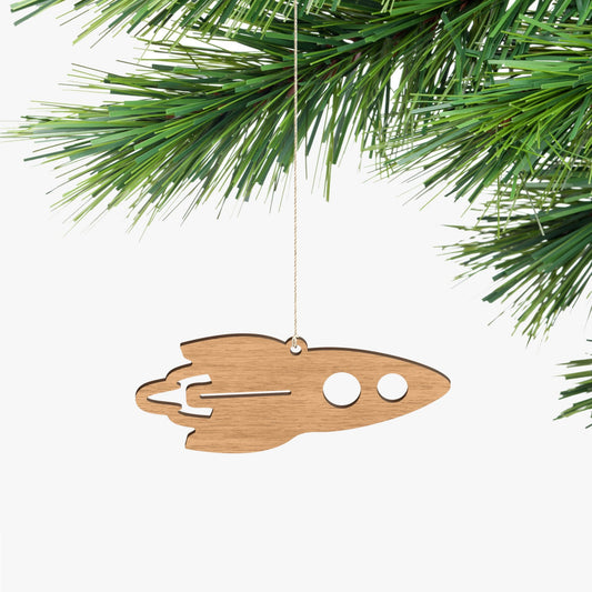 Rocket Souvenir Ornament - Tasmanian Oak Wood